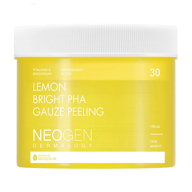 Відлущувальні педи для обличчя Neogen Dermalogy Lemon Bright Pha Gauze Peeling з екстрактом лимона, 30 шт